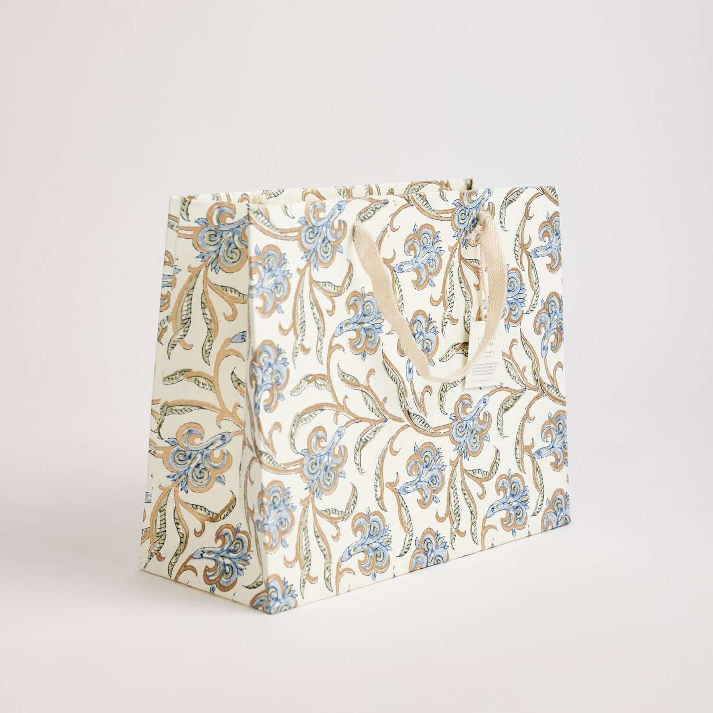 Blue Block Printed Gift Bag (Large)