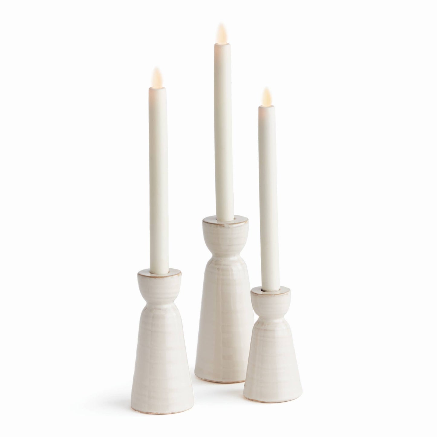 Libbey Taper Holders, Ivory