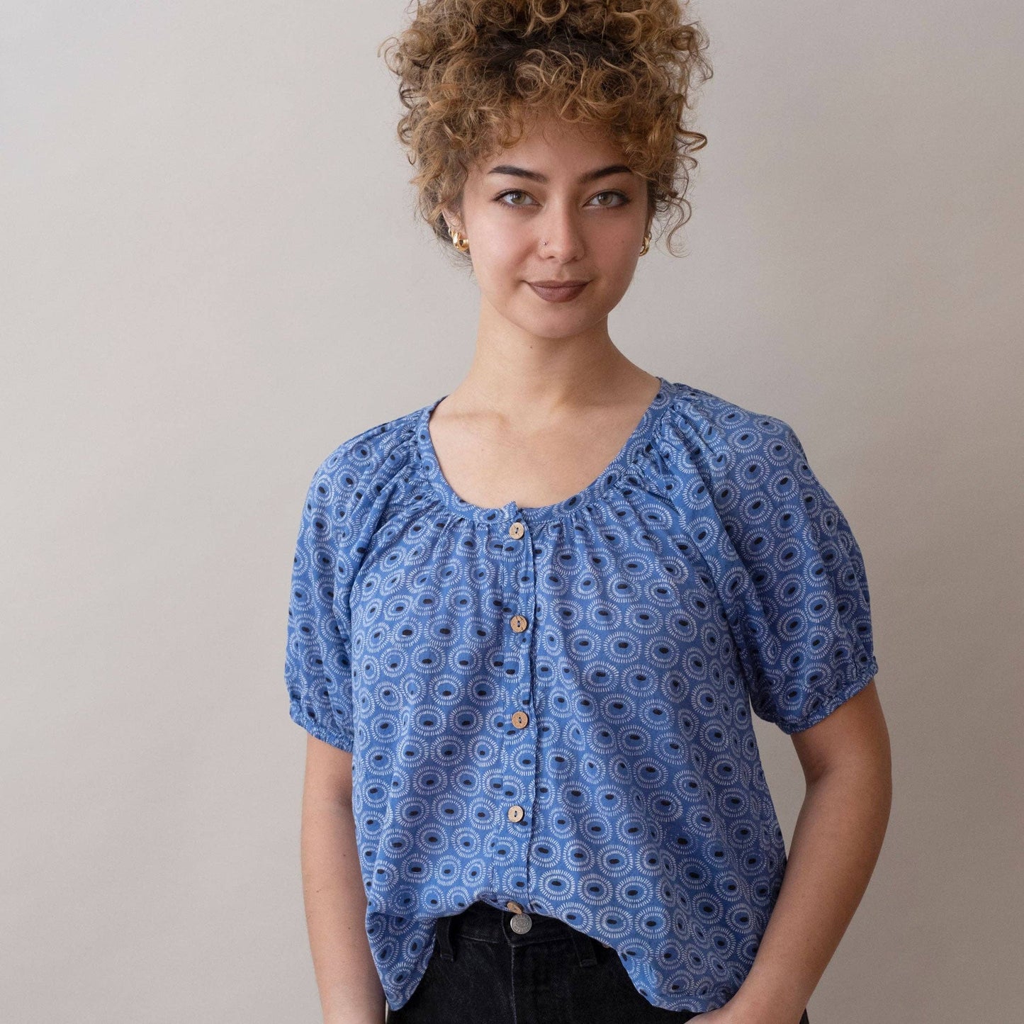 Tangier Blue Flora Top
