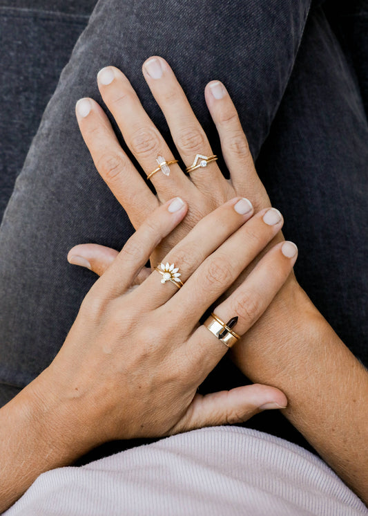 Gold Ring Opal Infinity