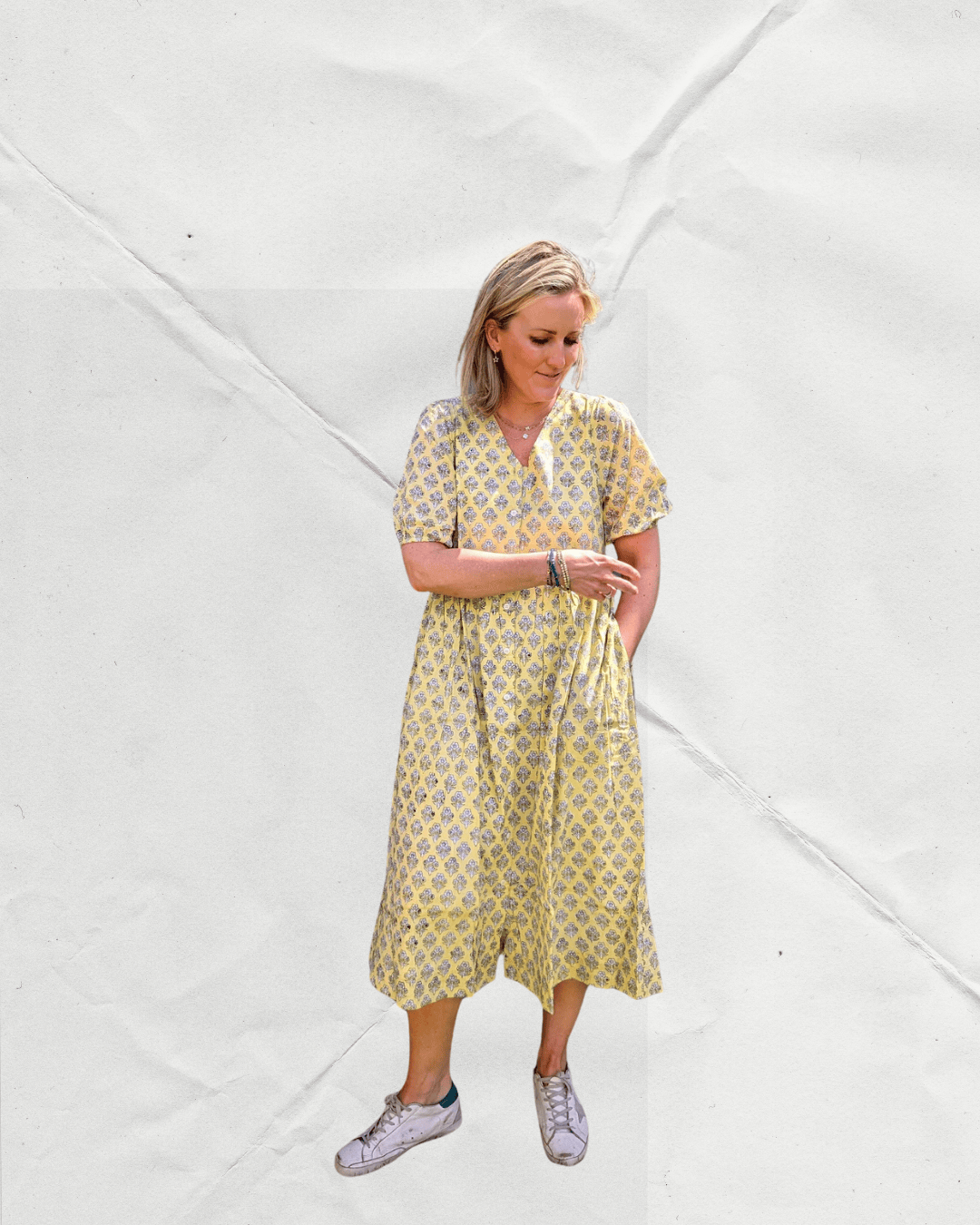 Dani Yellow V-Neck dress