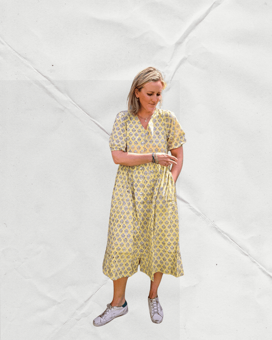 Dani Yellow V-Neck dress