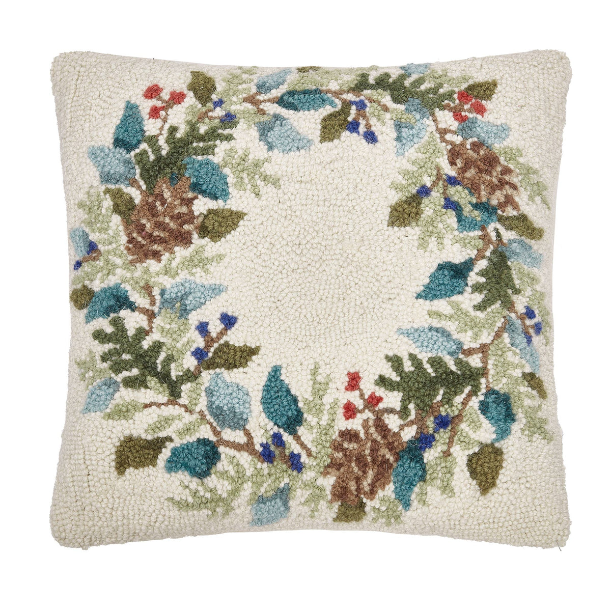 Holly Wreath Hook Pillow