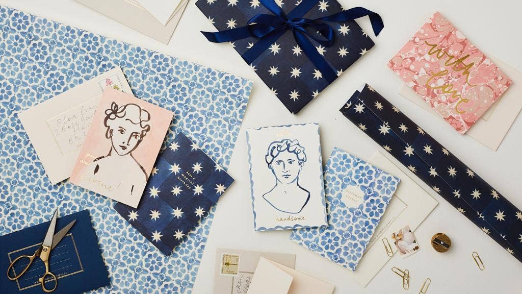 Navy Star Wrapping Paper