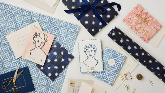 Navy Star Wrapping Paper