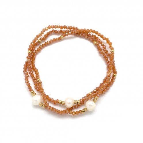 Peach Bracelet with Pearl