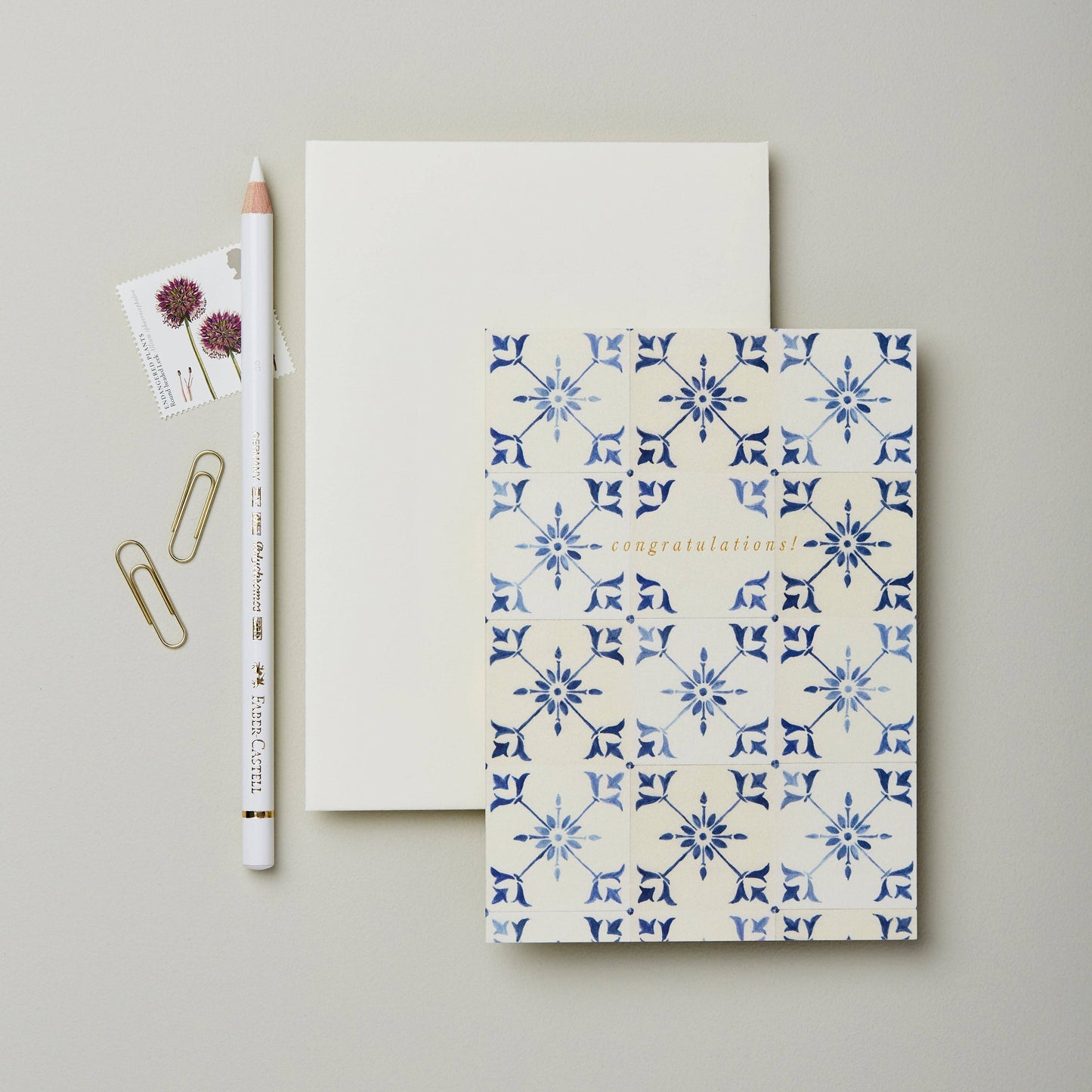 Wanderlust Paper Co - Ecru Tile 'Congratulations!' Card
