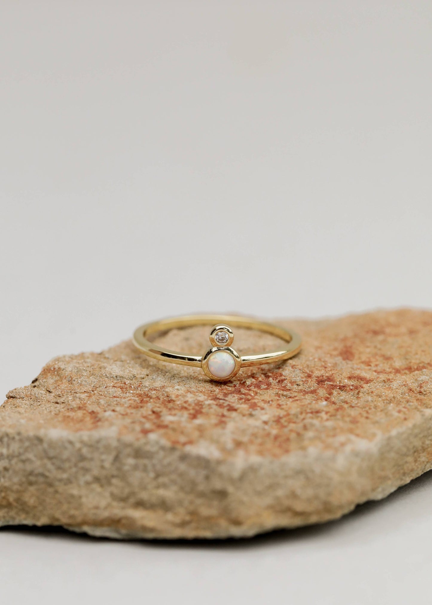 Gold Ring Opal Infinity