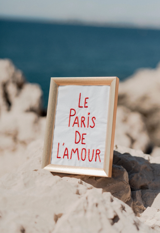 Embroidered Paris Love Art