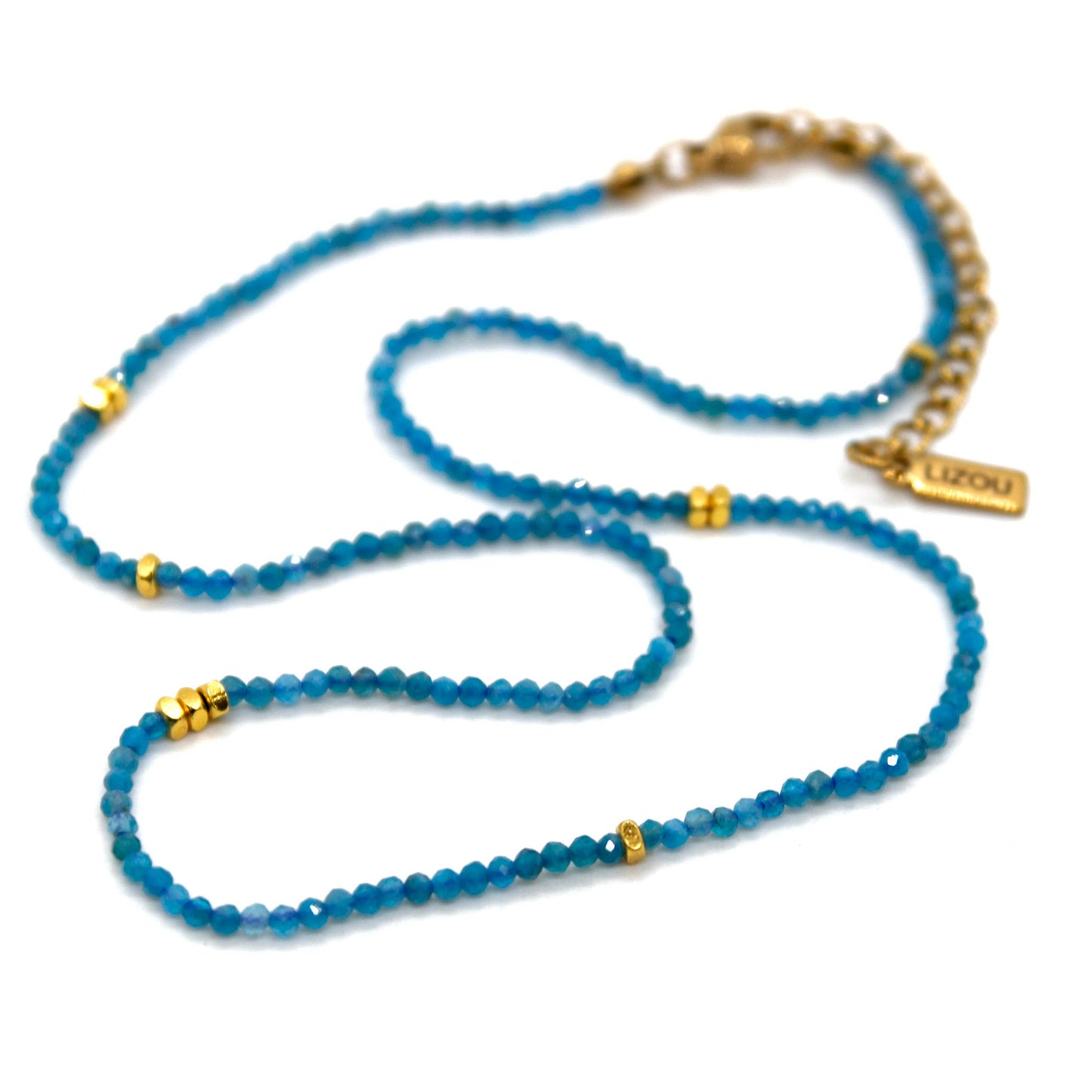 Apatite and Gold Necklace