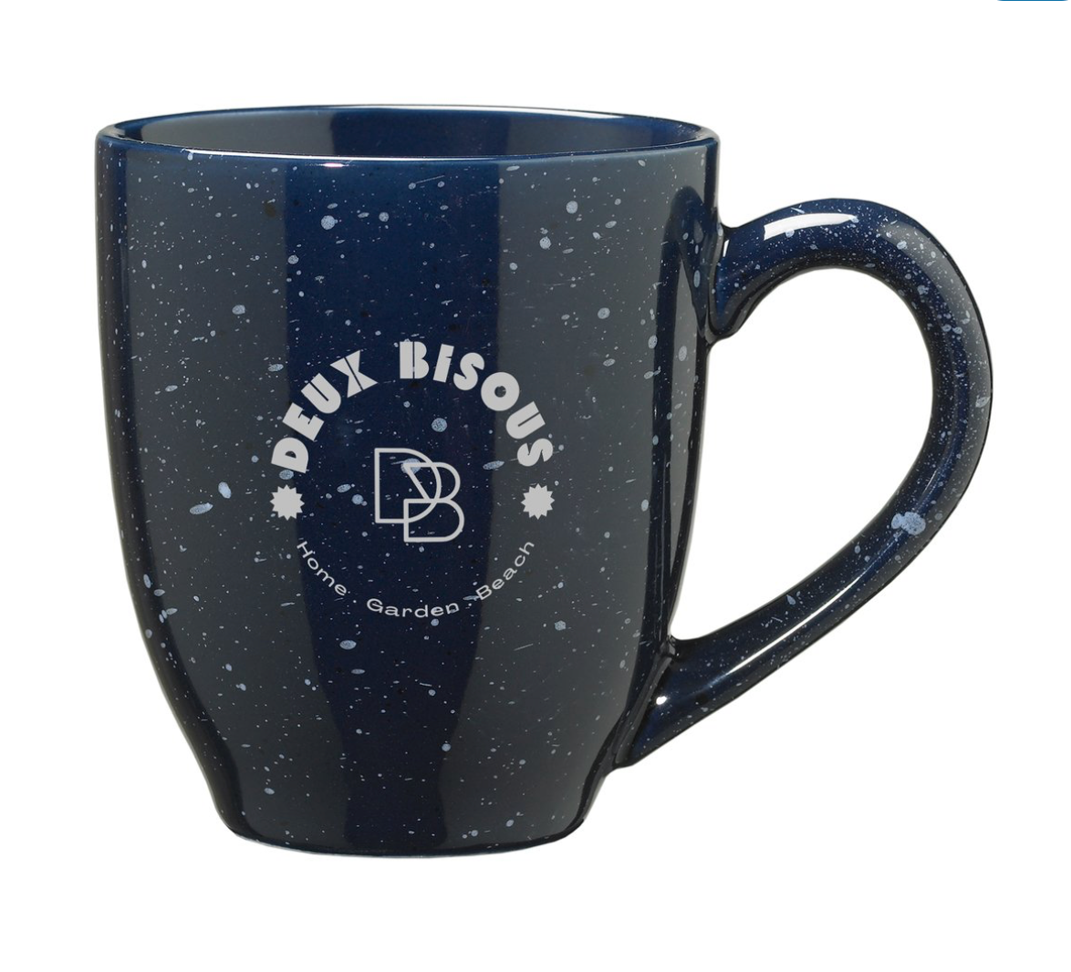 DEUX BISOUS Engraved Speckle Mug