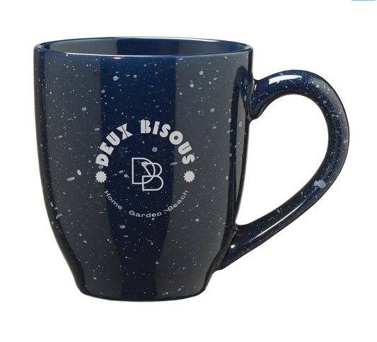 DEUX BISOUS Engraved Speckle Mug