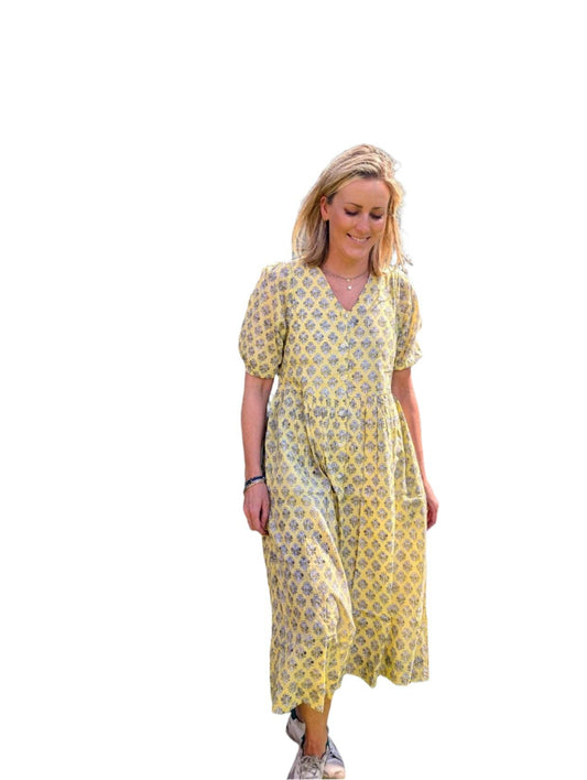 Dani Yellow V-Neck dress