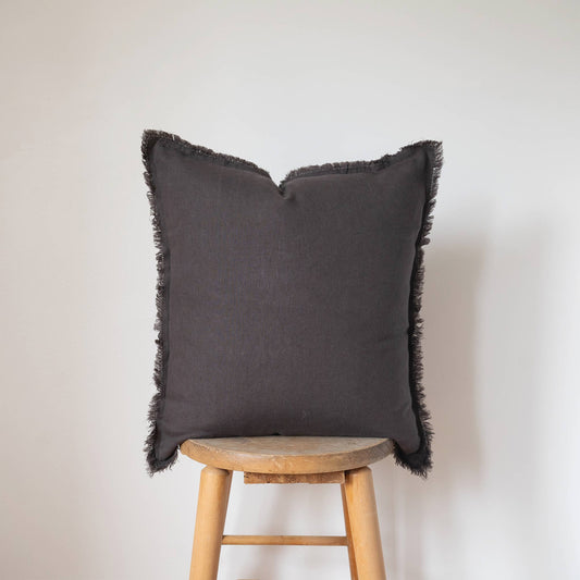 Fringed Linen Pillow -Small