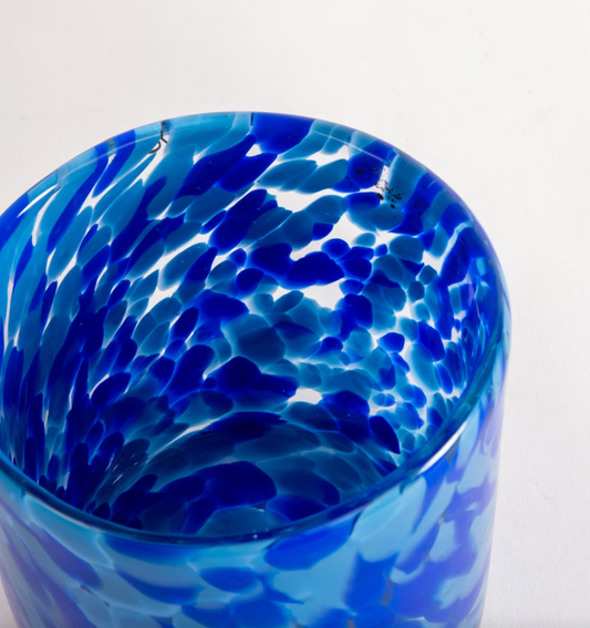 Blue Confetti Vase/Candle Holder