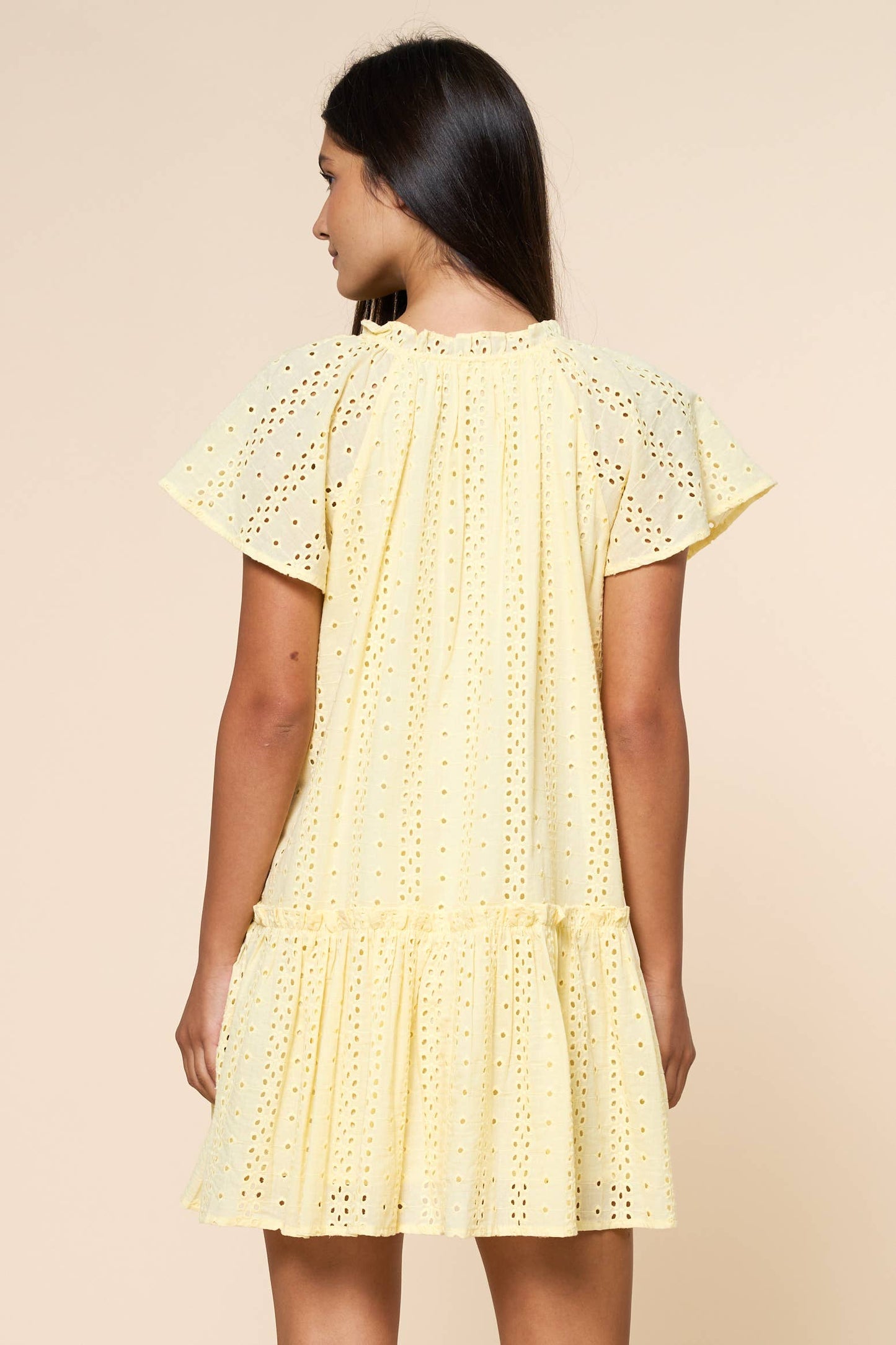 Eyelet Ruffled White Dress