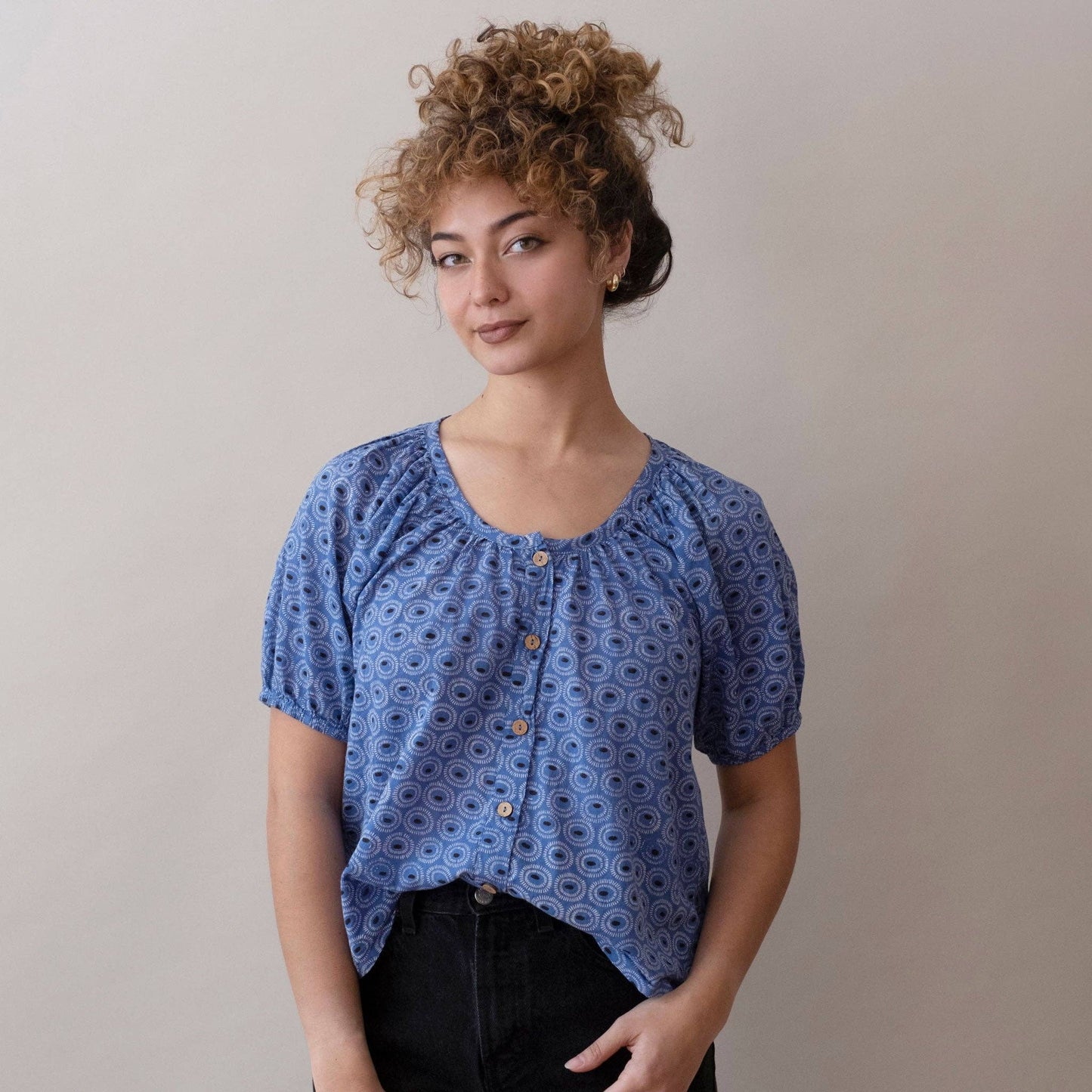 Tangier Blue Flora Top