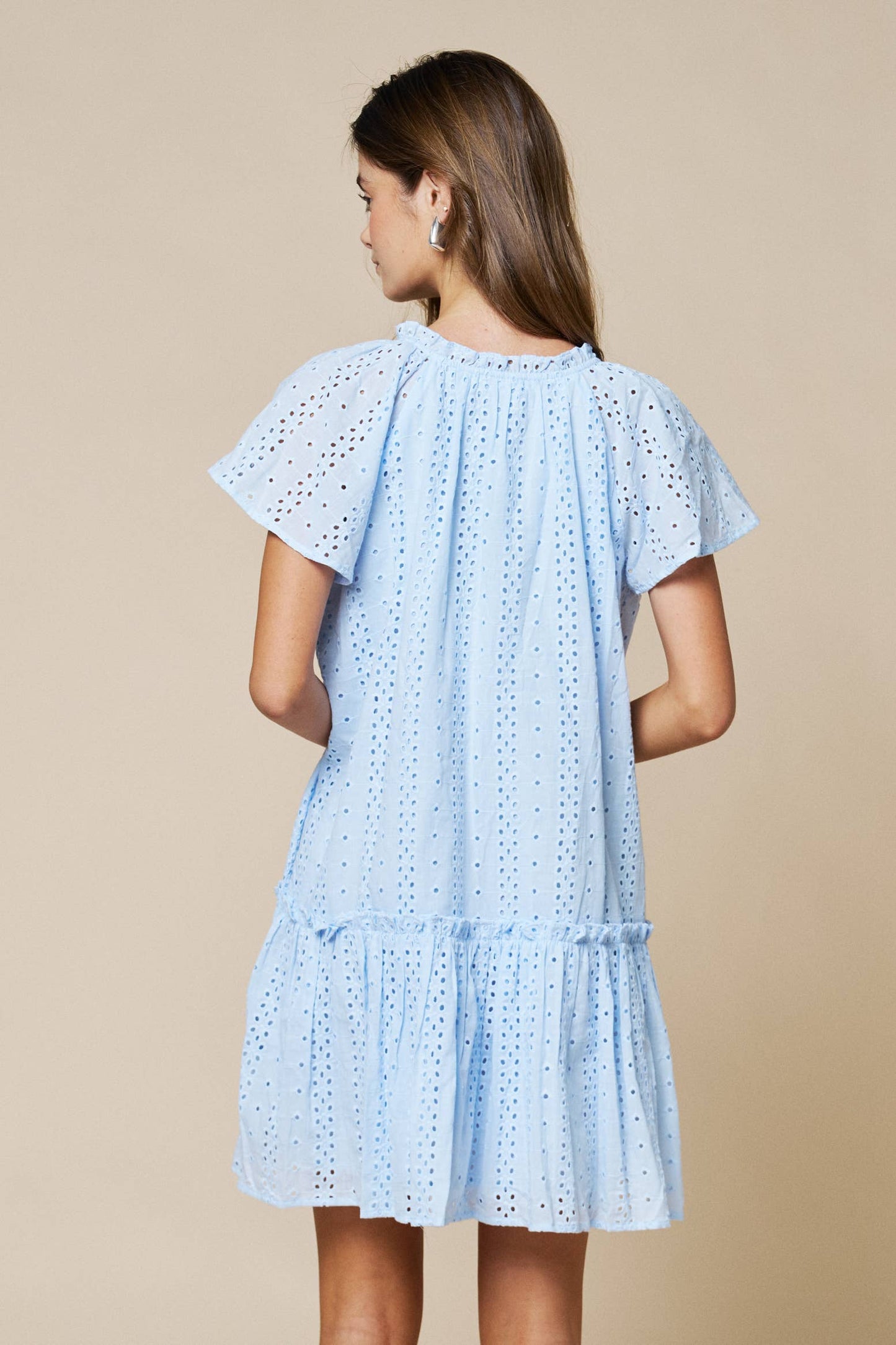 Eyelet Ruffled White Dress