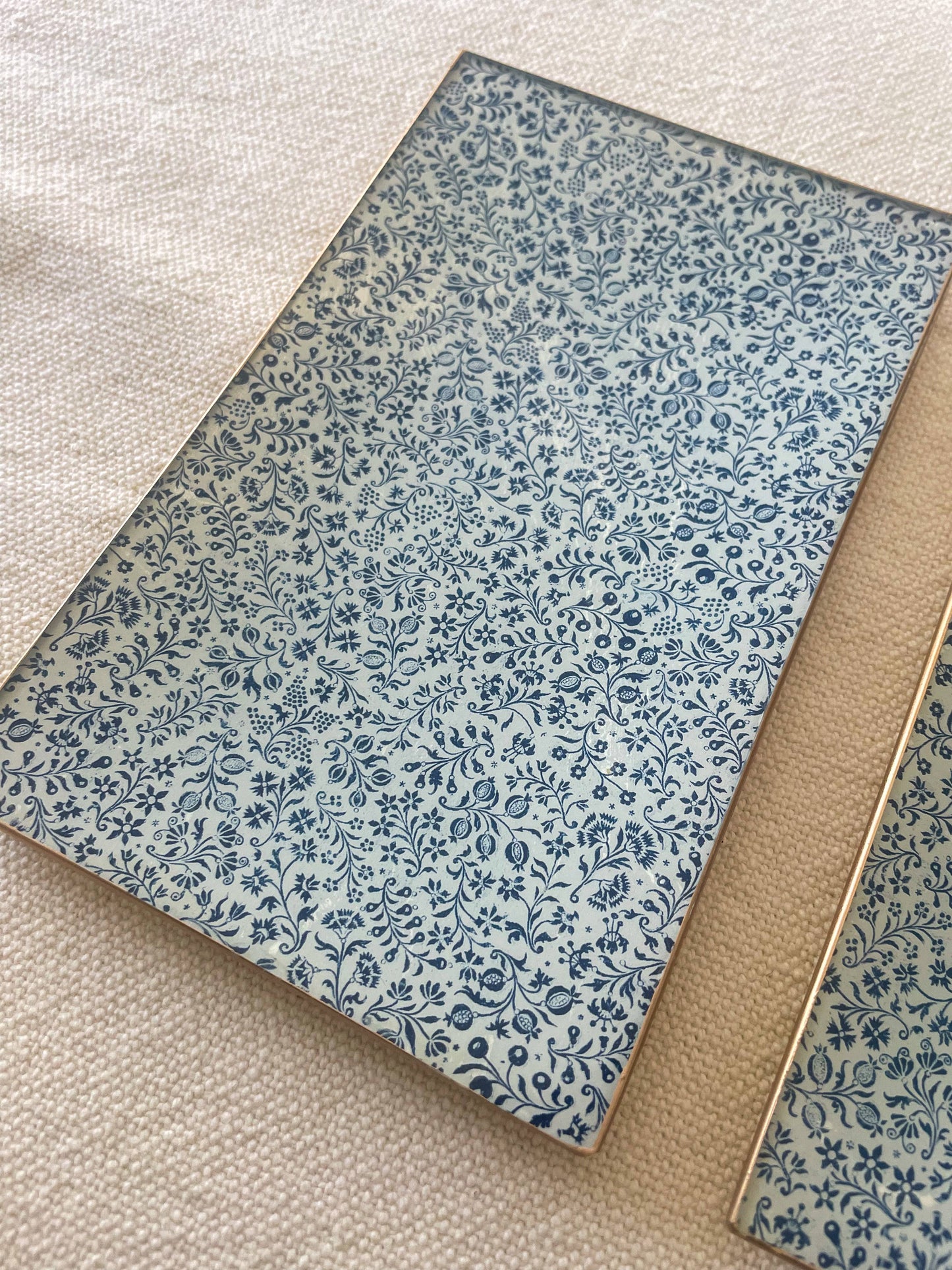 Handmade Decoupage Rectangular Glass Plate