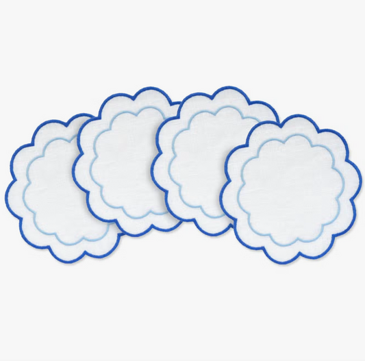 Scalloped Cocktail Napkins- set of 2
