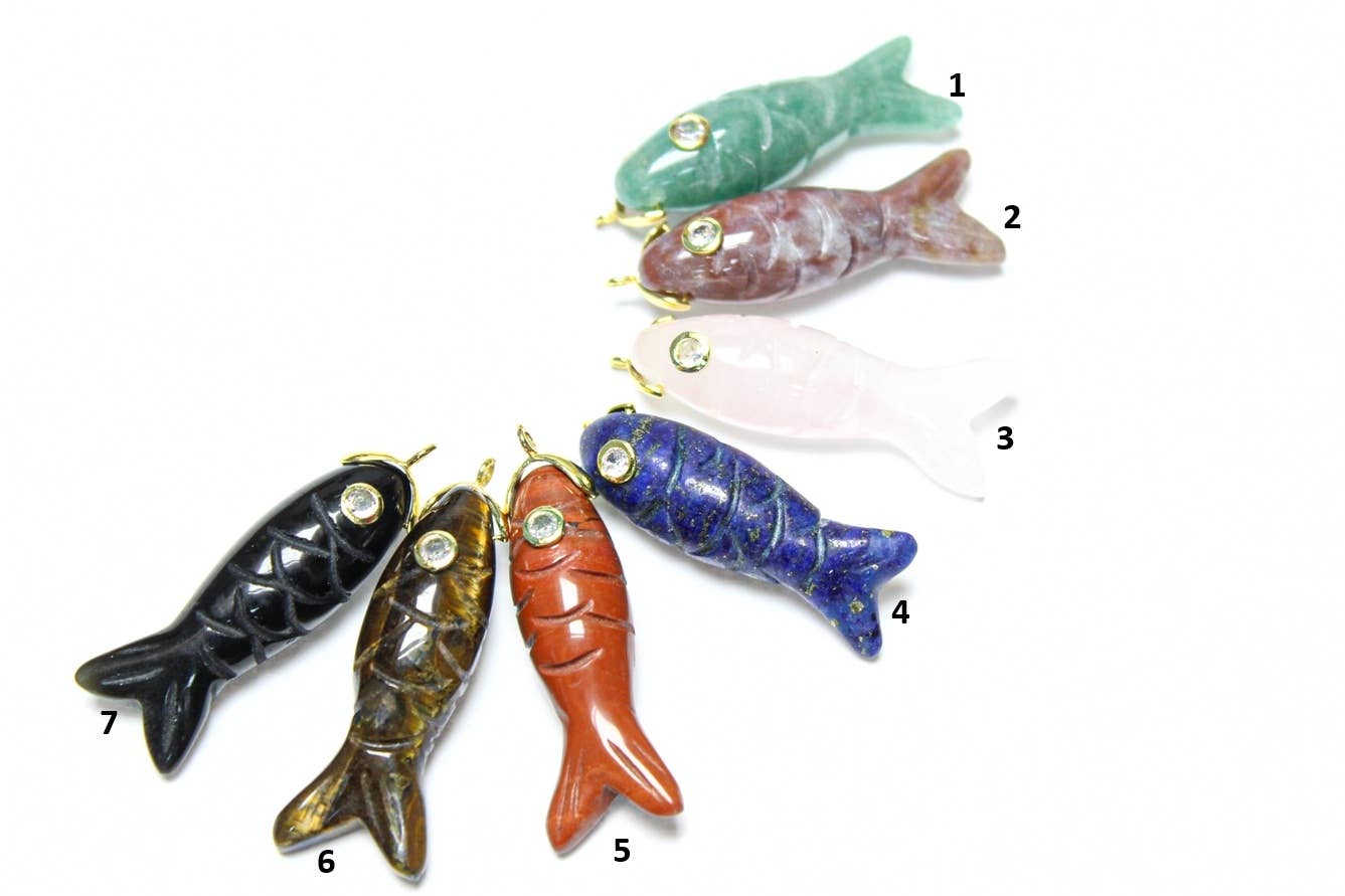 Stone fish pendant