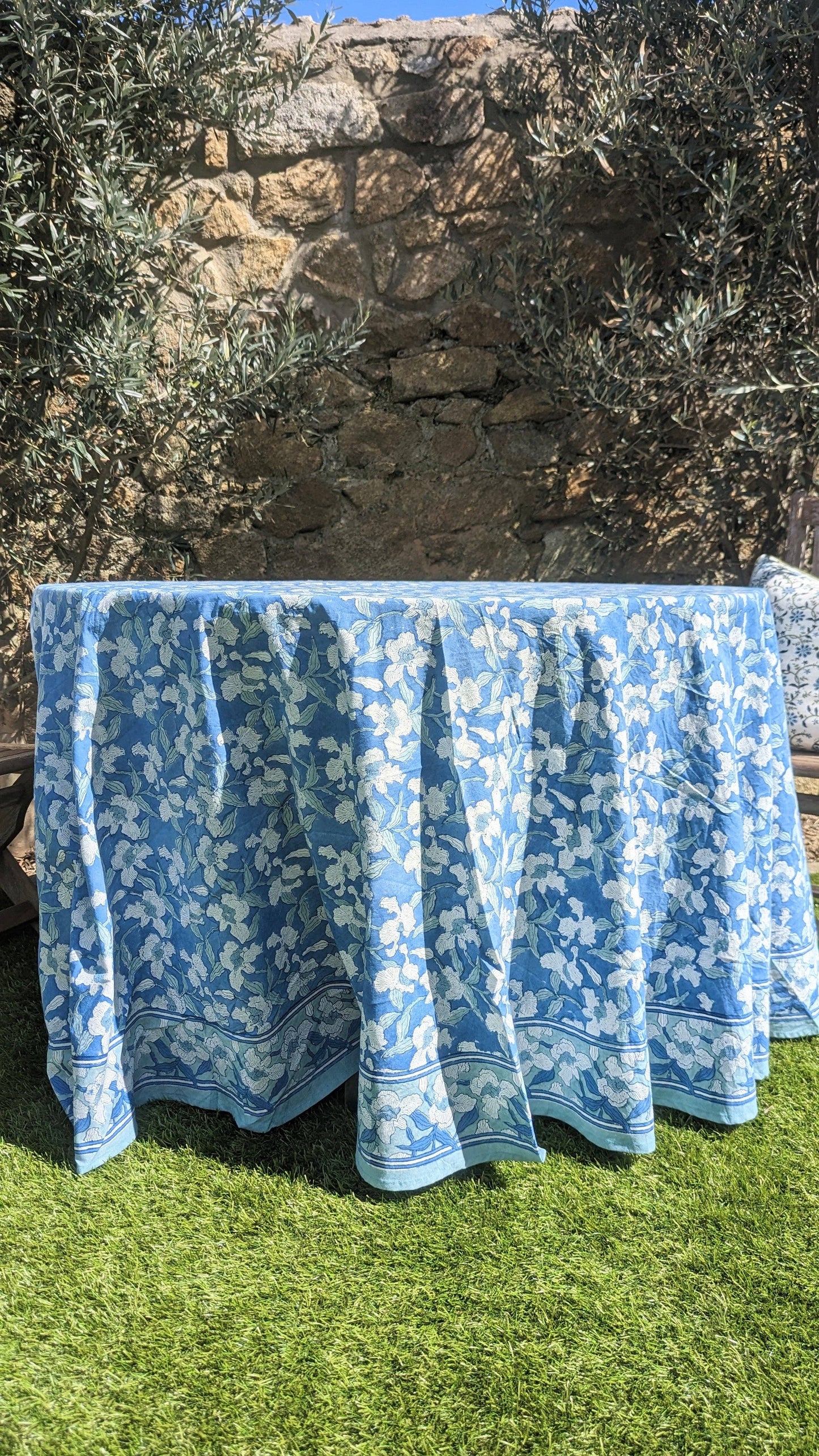 Orchid Blue Round Tablecloth