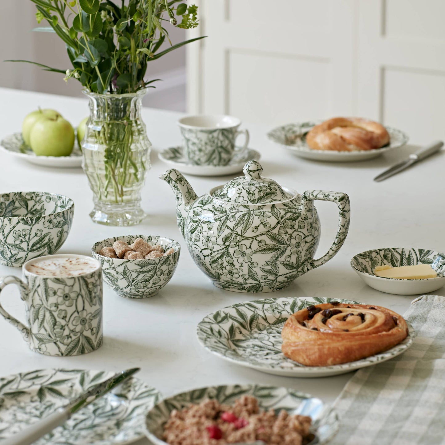 Green Prunus Sugar Bowl