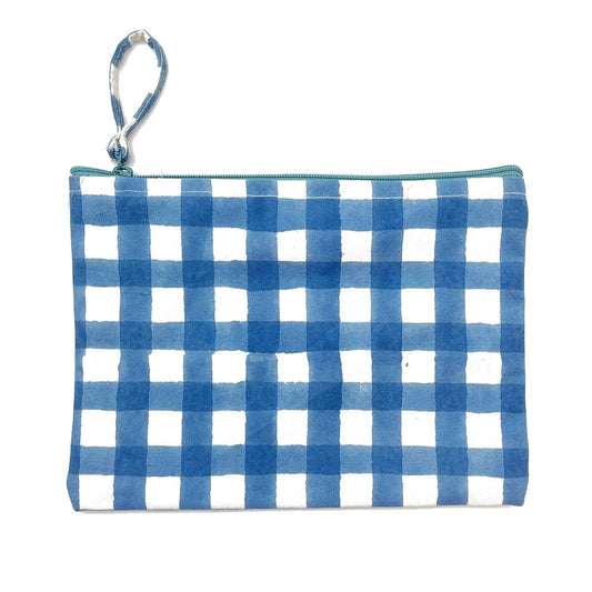 Blue Gingham Pouch