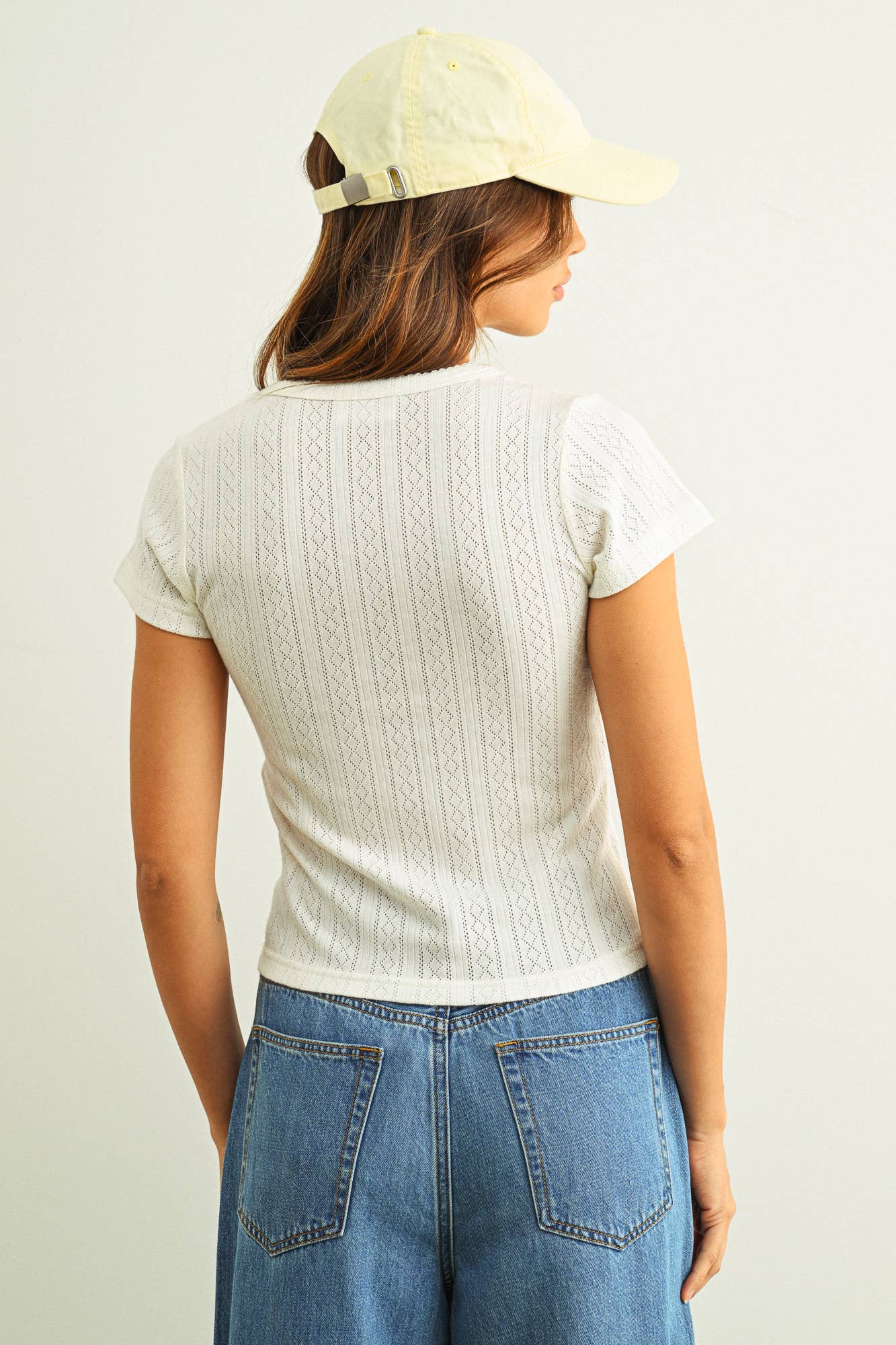 Cotton Pointelle Tee