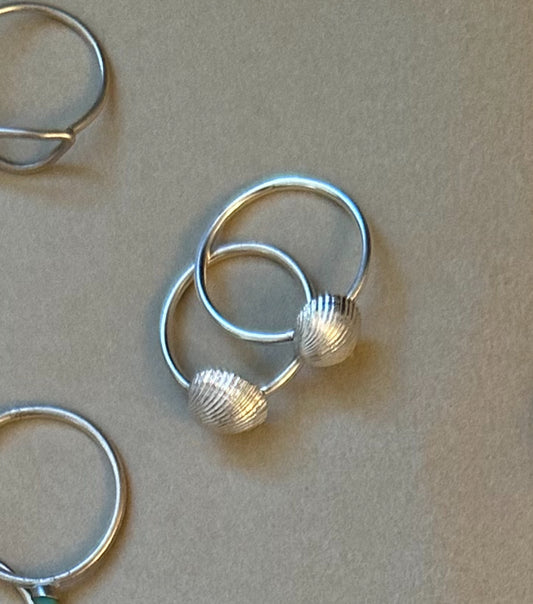 Silver Clam Shell Ring