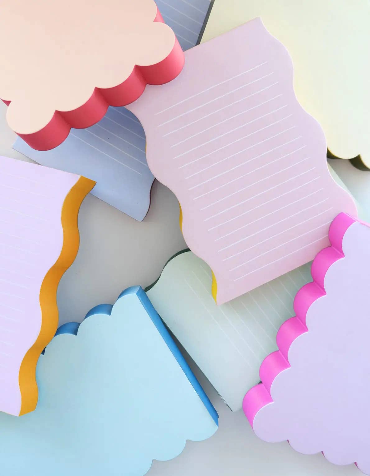 Scalloped Shaped Pad | Aqua + Blue