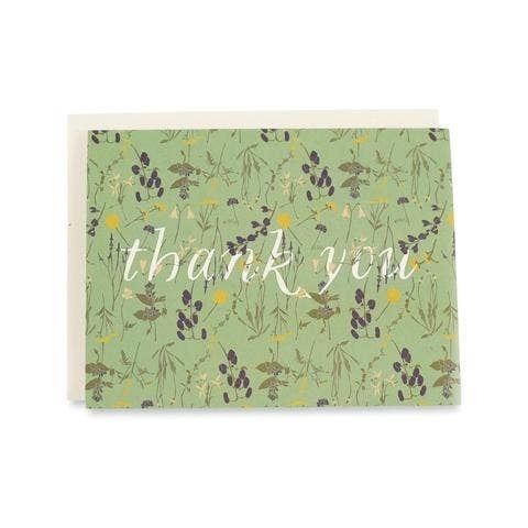 Wild Green Thank You Card