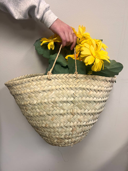Palm Leaf Tote Basket