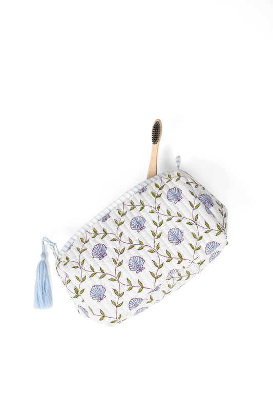 Seashell Blockprint Toiletry Bag