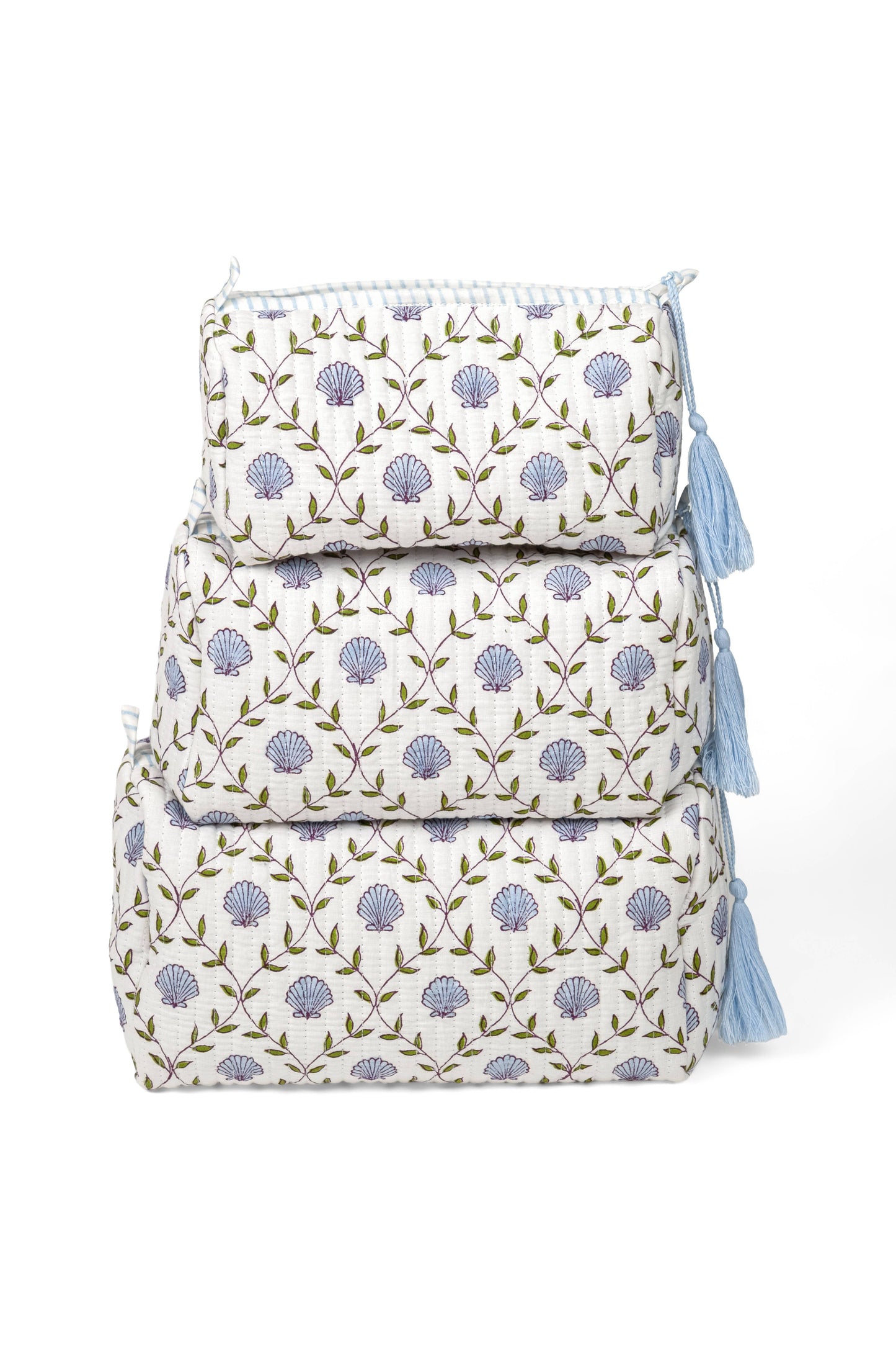 Seashell Blockprint Toiletry Bag
