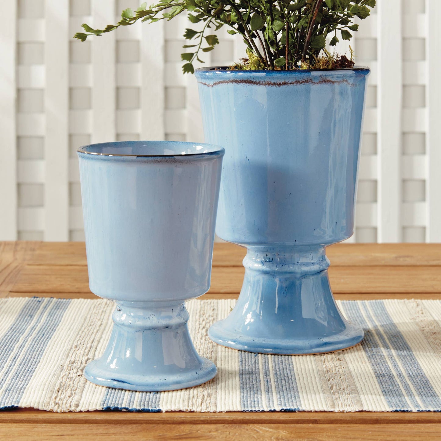 Kelcy Footed Cachepots, Blue