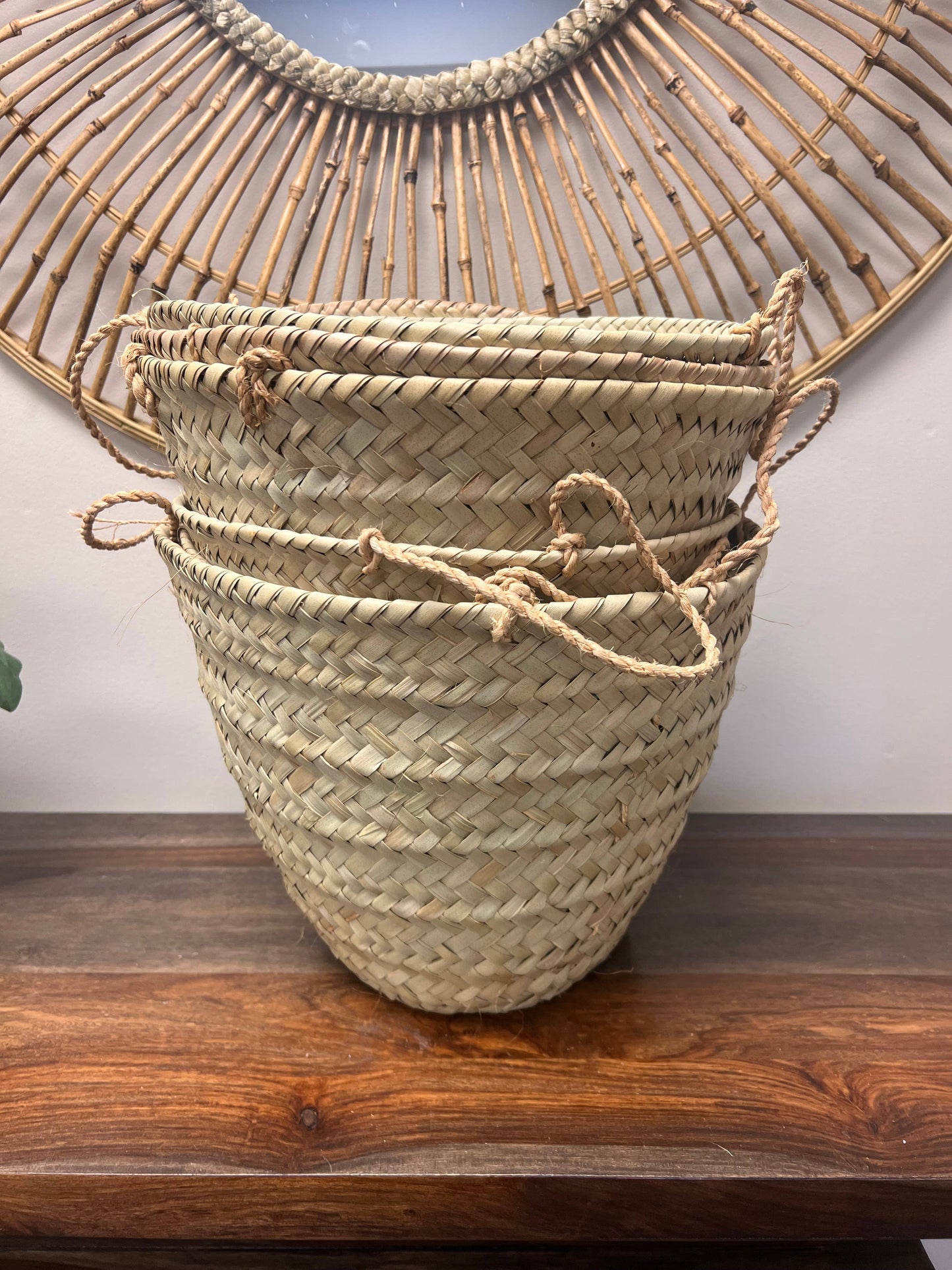 Palm Leaf Tote Basket