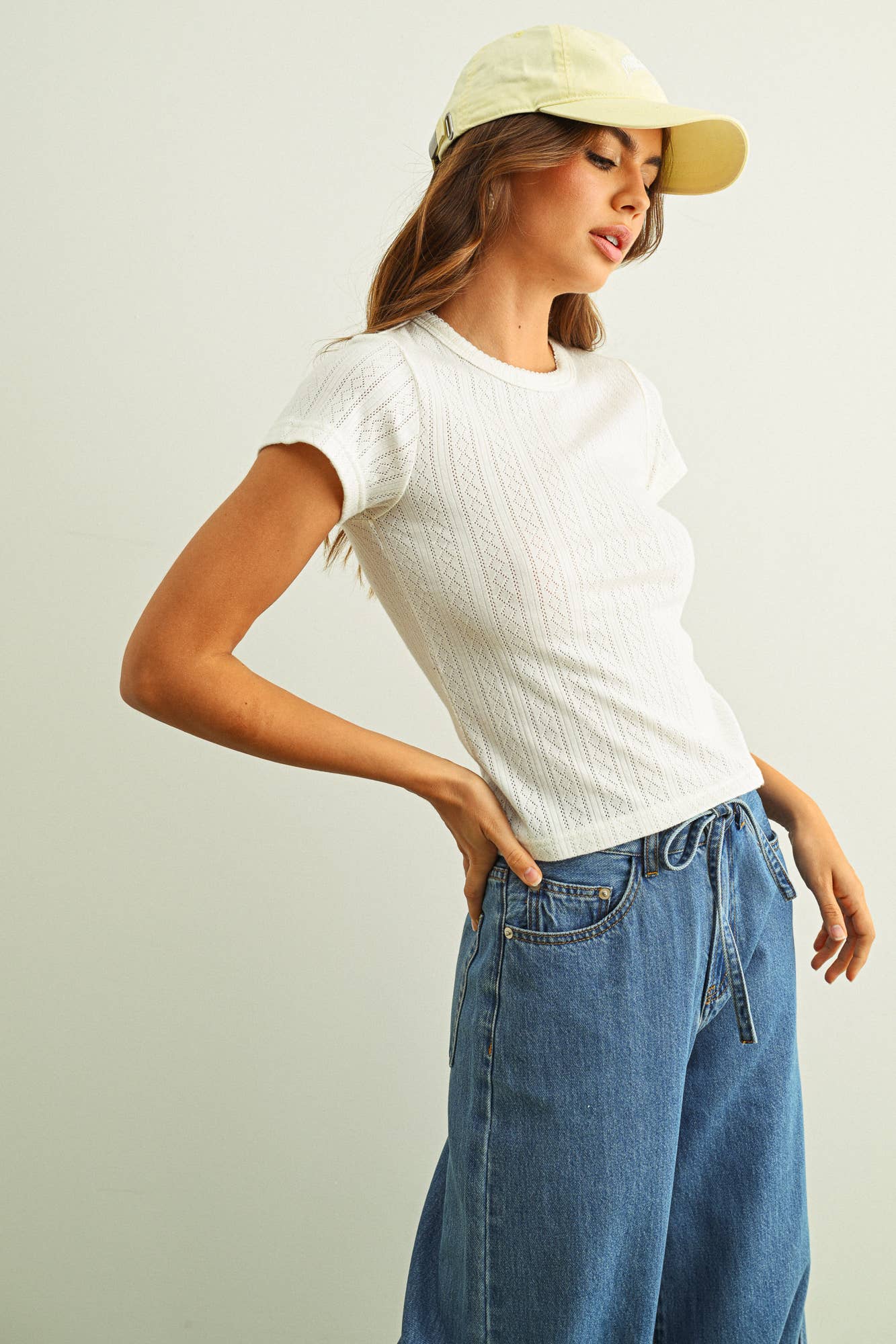 Cotton Pointelle Tee