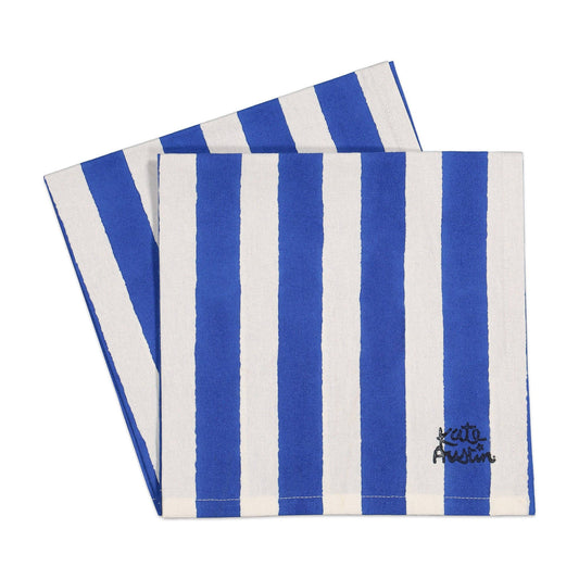 Blue + White Wide Stripe Napkin
