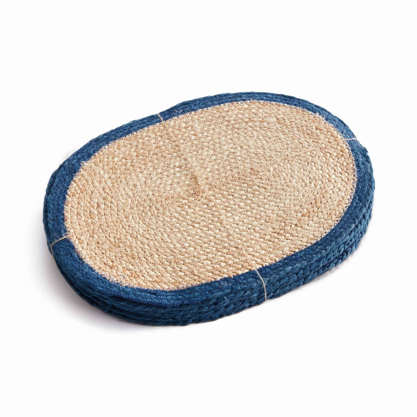 Navy & Jute Oval Placemat